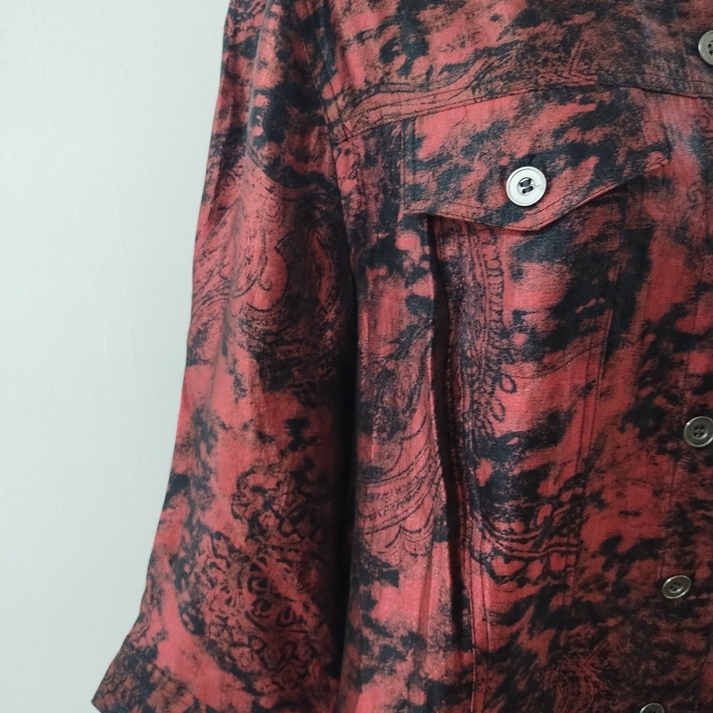 Ruby Rd Print Bomber Jacket Size 18w - image 4